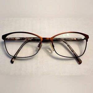 Clearvision Naperville Brown 56/16/140 Flex Hinge Eyeglasses Bronze Rim Tortoise
